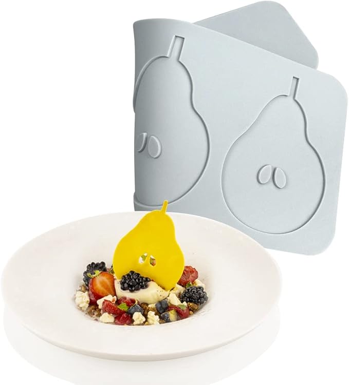 Hollow Leaf Silicone Mold Chocolate Candy 3D Hollow Leaf Candy Mold Food Cooking Meals Decorations Fondant Mold Polymer Clay Molds (Apple Pear B_9.96x4x0.12inch)