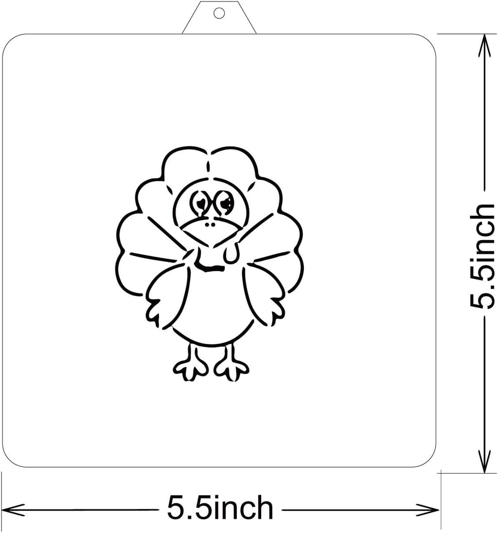 Thanksgiving Turkey Cookie cutter and stencil set Baking stencils and cutters bundle DIY bakery decorating kit Thanksgiving Cookie cutter with stencils Icing stencil and cookie cutter combo(Turkey)