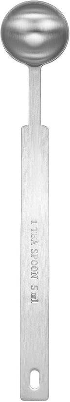 HARFINGTON Single Measuring Spoon 1tsp (1/3tbsp, 5ml) Teaspoon/Tablespoon 430 Stainless Steel Single Tiny Square Bowl Measuring Spoon Long Handle Measure Scoop