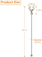 Swizzle Sticks,5 Pcs Stainless Steel Reusable Deer Head Shape Cocktail Stirrer Coffee Beverage Stir Sticks for Cocktail, Whiskey, Hot Cocoa, Creamer (Ancient Silver)