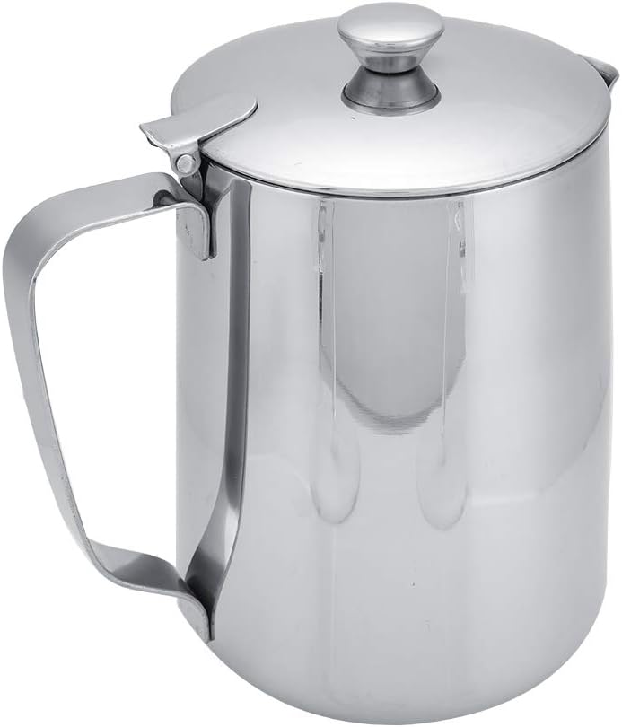 Stainless Steel Frothing Pitcher with Lid - 1500mL Milk Frothing Cup Jug for Espresso Machine Latte Coffee Art