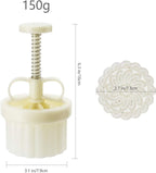 150g 5pcs Cookie Stamps Moon Cake Mold, Thickness Adjustable Christmas Cookie Press DIY Decoration Hand Press Cutter Cake Mold