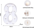 Foaky Decorative Led Marquee Light Up Number, Marquee Light Up Number Sign for Night Light Wedding Birthday Party Christmas Home Bar Decoration Number(8)