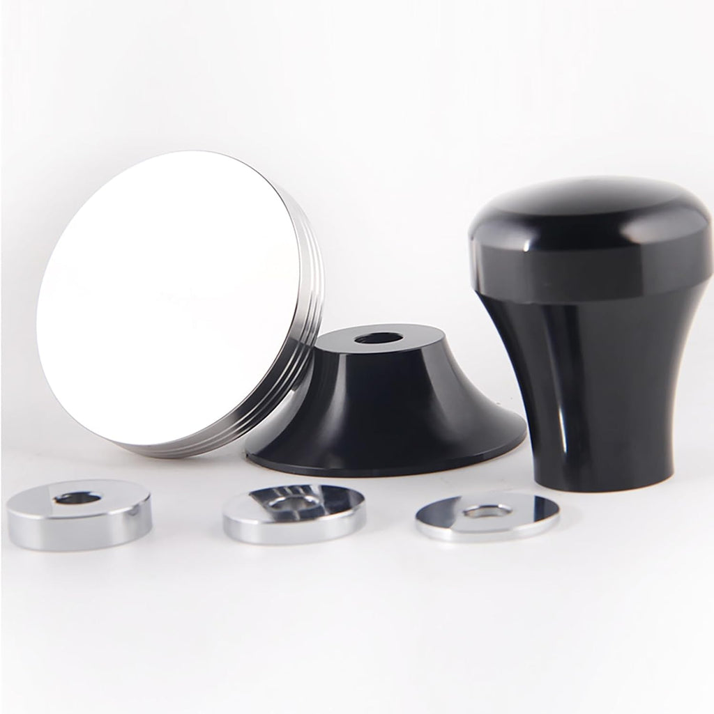 MOJAE 58mm Espresso Tamper with 304 Stainless Steel Flat, Coffee Tamper for 58mm Portafilters (Black)