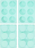 uxcell 4pcs Silicone Muffins Pan, 6 Cup Silicone Cupcake Pan Nonstick Baking Tray for Muffins, Cupcakes, Dishwasher Safe, Green