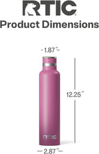 RTIC 26oz Journey Bottle Metal Stainless Steel Vacuum Insulated, BPA Free, Reusable, for Water, Hot and Cold Drinks, Travel, Sports, Camping, Orchid