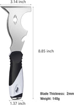 Mister Rui 10 in 1 Putty Knife - Multi Use Painters Tool, Taping Knife, Paint & Metal Scraper with Hammer End, Razor Blade Spackle Tool