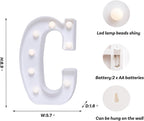 Foaky LED Letter Lights Sign Marquee Light Up Letters Sign for Night Light Wedding/Birthday Party Battery Powered Christmas Lamp Home Bar Decoration(C)