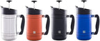 BaseCamp Coffee Press - Double Wall Insulated Stainless Steel - Bru-Stop Technology, No Grounds in Coffee, No Spill Lid (Red Rock, 32 fl.oz)