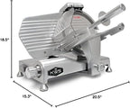KWS Metal Collection MS-10DS Commercial 320W 10-Inch Meat Slicer Anodized Aluminum Base with Stainless Steel Blade + Blade Removal Tool, Frozen Meat/Cheese/Food Slicer Quiet [ ETL, NSF Certified ]