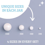 Sweets Indeed Sprinkles, White Sugar Pearl 4 Pack, 8.46 ounces, Edible Sprinkle Mix, Perfect for Cake Decorations, Baking, Ice Cream, Cookies, Cupcake Topper