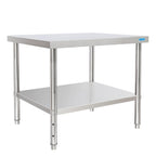 Stainless Steel Table for Prep & Work with Undershelf 30 x 36 Inches NSF Metal Commercial Kitchen Adjustable Under Shelf Worktable for Restaurant Home Outdoor