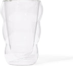 Glass Cloud cups 12 oz Double Wall Insulated Glass Cups - heat-resistant borosilicate glass -perfect for iced teas, lattes, and all your favorite sips (Clear)