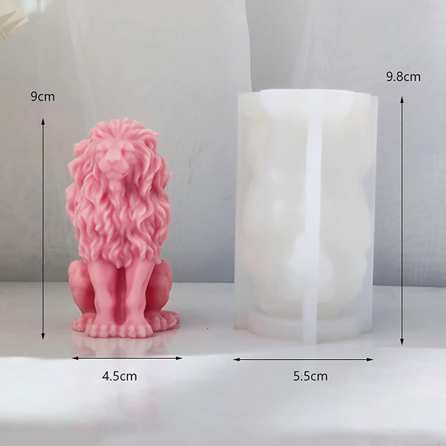 3D Lion Candle Animal Resin Mold - Resin Casting Silicone Molds for Home Decor & Candle Making Wave Spiral Mold