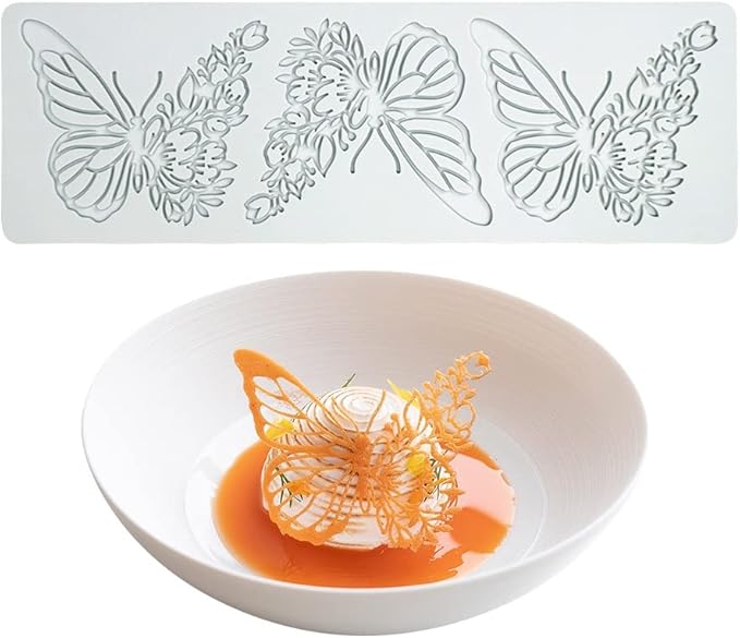 Hollow Leaf Silicone Mold Chocolate Candy 3D Hollow Leaf Candy Mold Food Cooking Meals Decorations Fondant Mold Polymer Clay Molds (Butteryfly L_11.24x3.6x0.12inch)