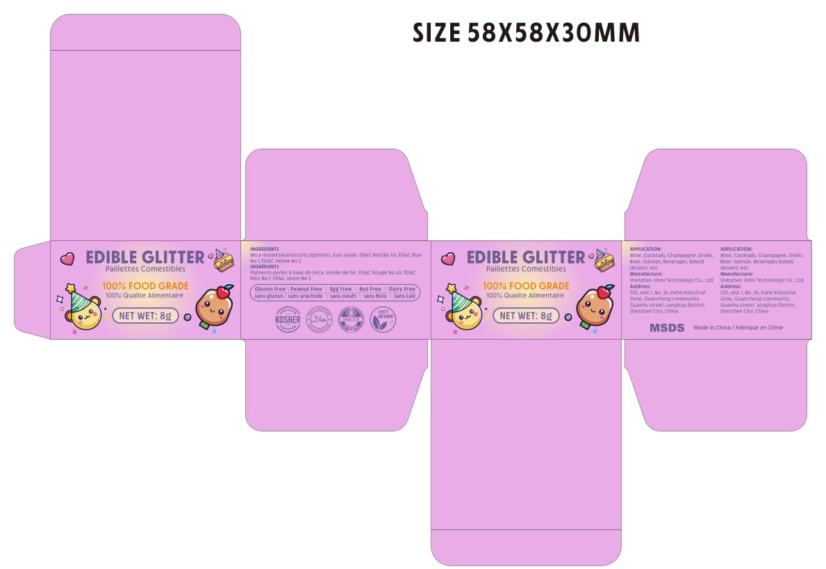 Nomeca Edible Glitter for Drinks Cakes, 8 grams Food Grade Luster Dust Sprinkles Glitter for Cake Decorations, DIY Cocktails, Beverages & Cake Decorating, Dessert Cake Topper (6-Sparkle White)