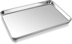 P&P CHEF 17.3 Inch Baking Cookie Sheet, Oven Pan Tray Stainless Steel Sheet Pan for Kitchen, Oven Bakeware for Multi Uses, Shiny Look & Dishwasher Safe, Healthy & Heavy Duty, 1Pc