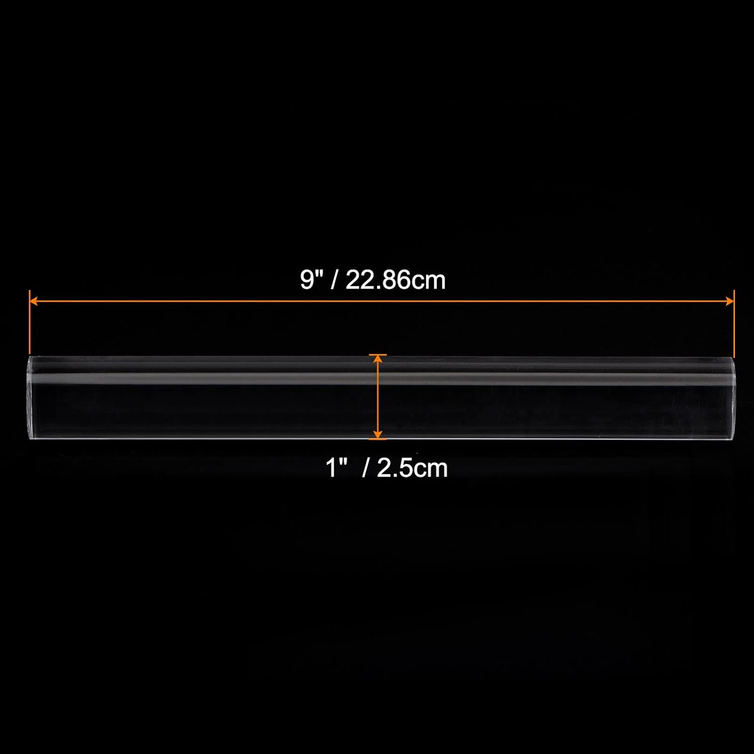 HARFINGTON Acrylic Clay Roller 9 Inch x 1 Inch Solid Non-Stick Plastic Round Tube Roller Polymer Clay Rod Fondant Rolling Pin for Shaping, Sculpting, Modeling DIY Crafts, Transparent