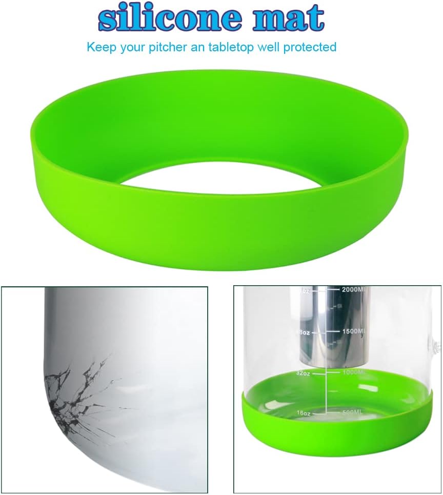 Glass Pitcher with Lid, GOTEBLE 102oz Glass Pitcher with Silicone Case and Brush, Large Capacity Glass Water Tea Pitcher for Juice, Milk, Cold Or Hot Beverages, Large Family and Party