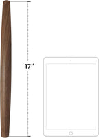 French Rolling Pin (17 Inches) –WoodenRoll Pin for Fondant, Pie Crust, Cookie, Pastry, Dough –Tapered Design & Smooth Construction - Essential Kitchen Utensil,Walnut Wood