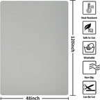 Extra Large Silicone Mat,Silicone Mats for Kitchen Counter Island Dinner Table Countertop Protector Heat Resistant Mat (120” x 48”, Grey)