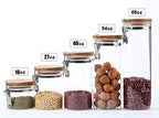 KKC HOME ACCENTS Borosilicate Glass Sealed Jars with Airtight Lid, Airtight Glass Food Storage Container with Locking Clamp Bamboo Lid for Loose Tea,Sugar,Cocoa,Coffee Canister,27 fl oz