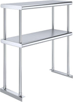 NSF Certified 18 Gauge Heavy Duty Stainless Steel Double overshelf with Brackets for Kitchens, Utility Rooms, Storage, Offices & Home