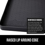 GORILLA GRIP Waterproof Silicone Under Sink Mat with Raised Lip for Kitchen and Bathroom, 34 x 22 in, Cabinet Shelf Liner Stay in Place Mats Dishwasher Safe Drawer Liner, Organizer Tray, Black