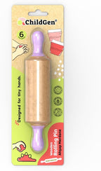 Wooden Play Dough Roller for Kids | Rolling Pin for Playdough & Clay, Safe Natural Art Supplies for Toddlers and Preschool Kids (Lilac)
