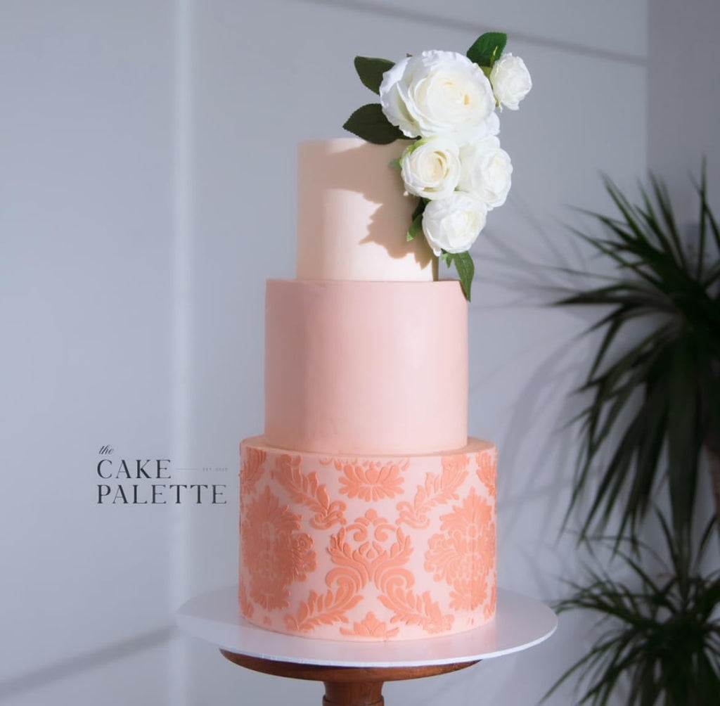 Cake Decorating Stencil for Tall Buttercream Cake, Royal Icing, Ganache, Paint, Airbrush (Madani)