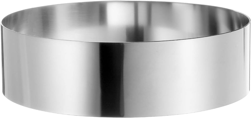 HARFINGTON Round Cake Ring 7 x 2 Inch Seamless Stainless Steel Pastry Mousse Dessert Ring Mirror Coating for Baking Cooking Making Tool