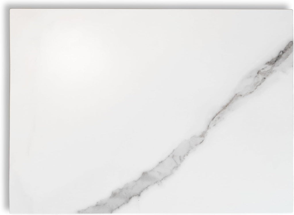 Multi-Purpose Pastry Marble Design Stone Tray Cutting Board Slab With Non-Slip Feet,Stone Cheese Pastry Board,Marble Serving Tray, Easy To Clean(16" x 12") (XR902, 16 * 12)