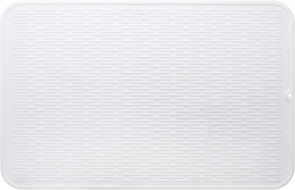 Silicone Dish Drying Mat for Multiple Usage,Easy clean,Eco-friendly,Heat-resistant Silicone Mat for Kitchen Counter or Sink,Refrigerator or Drawer Liner White 3XL 28 inches x 18 inches