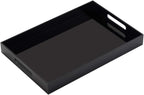 Glossy Black Sturdy Acrylic Serving Tray with Handles-12x16Inch-Serving Coffee,Appetizer,Breakfast,Butler-Kitchen Countertop Tray-Makeup Drawer Organizer-Vanity Table,Ottoman Trays-DecorativeTray