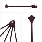 200 Pcs Coffee Cocktail Stirrer Stick Spoon Disposable Plastic Mini Stir Cup Drink Kitchen Dining Coffee Tea Spoon, Utensils Accessories Bar Restaurant, Brown