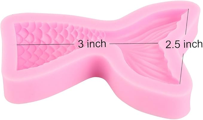 Silicone Mermaid Tail Mold Baking Cake Decoration Jelly Sugar Craft Chocolate Fondant Gumpaste Pastry Clay Candy Making Ice Cube Tray Fimo Soap Molds Large and Small Set of 2