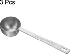 HARFINGTON 3pcs Coffee Scoop Spoon 2tbsp (6tsp, 30ml) 304 Stainless Steel Long Handle Teaspoon/Tablespoon Measuring Spoons Scoops for Tea Sugar Kitchen, Silver