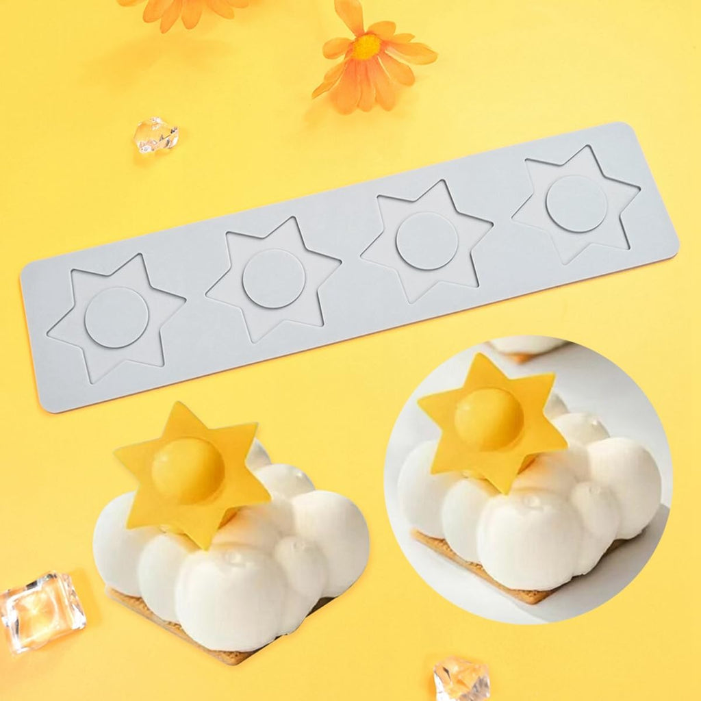 TUKE Star Lace Mat Silicone Mold For Chocolate Epoxy Resin Cake Topper Sugar Craft Baking Cake Lace Decoration Tool DIY Wedding (G_ Star)