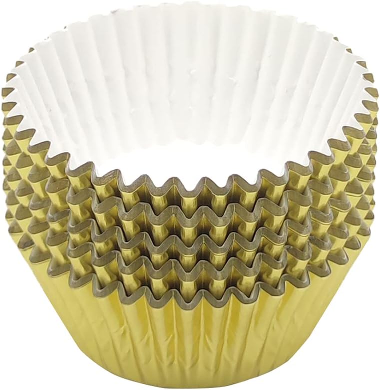 Standard Gold Foil Cupcake Liners Muffin Baking Cups for Party and More, 100-Count