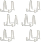 Artliving Plate Display Stands Easel Holder - 3-Inch Plastic Stand for Small Decorative Plates, Pictures and Photos - White (6-Pack)