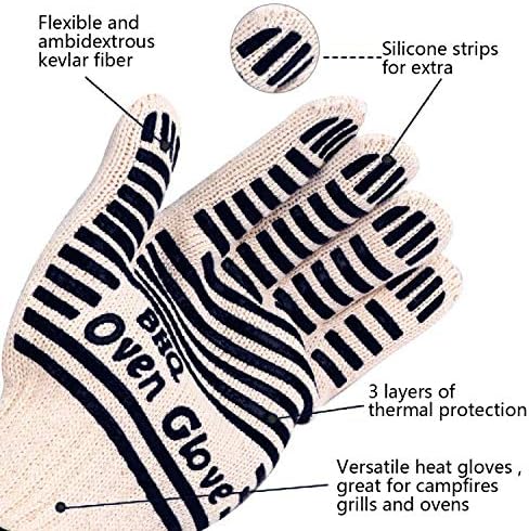 CZSYZCZS Extreme Heat Resistant Oven Gloves - 932F - Cooking Gloves for BBQ, Grilling, Baking,Cutting, Smoker Fireplace