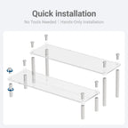 2Pcs Acrylic Riser, Display Stand Clear Shelf for Cupcake Food Desserts Holder Cosmetic Products Tabletop Use and More (Medium)