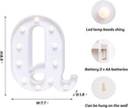 Foaky LED Letter Lights Sign Marquee Light Up Letters Sign for Night Light Wedding/Birthday Party Battery Powered Christmas Lamp Home Bar Decoration(Q)