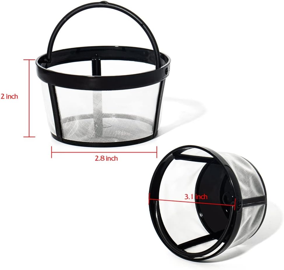 Replacement 4 Packs Reusable Coffee Filters For Mr. Coffee 4-5 Cup Drip Coffeemakers-Nylon Mesh With Handle