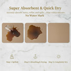 Dish Drying Mat Super Absorbent – 16" x 12" Coffee Mat for Countertops – Non-Slip Drying Mat for Kitchen Counter – Easy to Clean Water Absorbent Mat – Quick Dry Dish Drying Mats (Brown)