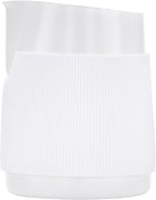 Normcore Handleless Milk Pitcher with Round Spout, Espresso Steaming Pitcher, 18/8 Stainless Steel Milk Frothing Jug, Coffee Cappuccino Latte Art Barista Cup, Non-stick coating White - 20.3oz / 600ml