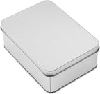 Metal Empty Boxes, Tin Boxes with Lid,Small Silver Tin Boxes,Stackable Organizer Containers,8PCS Storage Tin for Home Outdoor Active Storage Containers