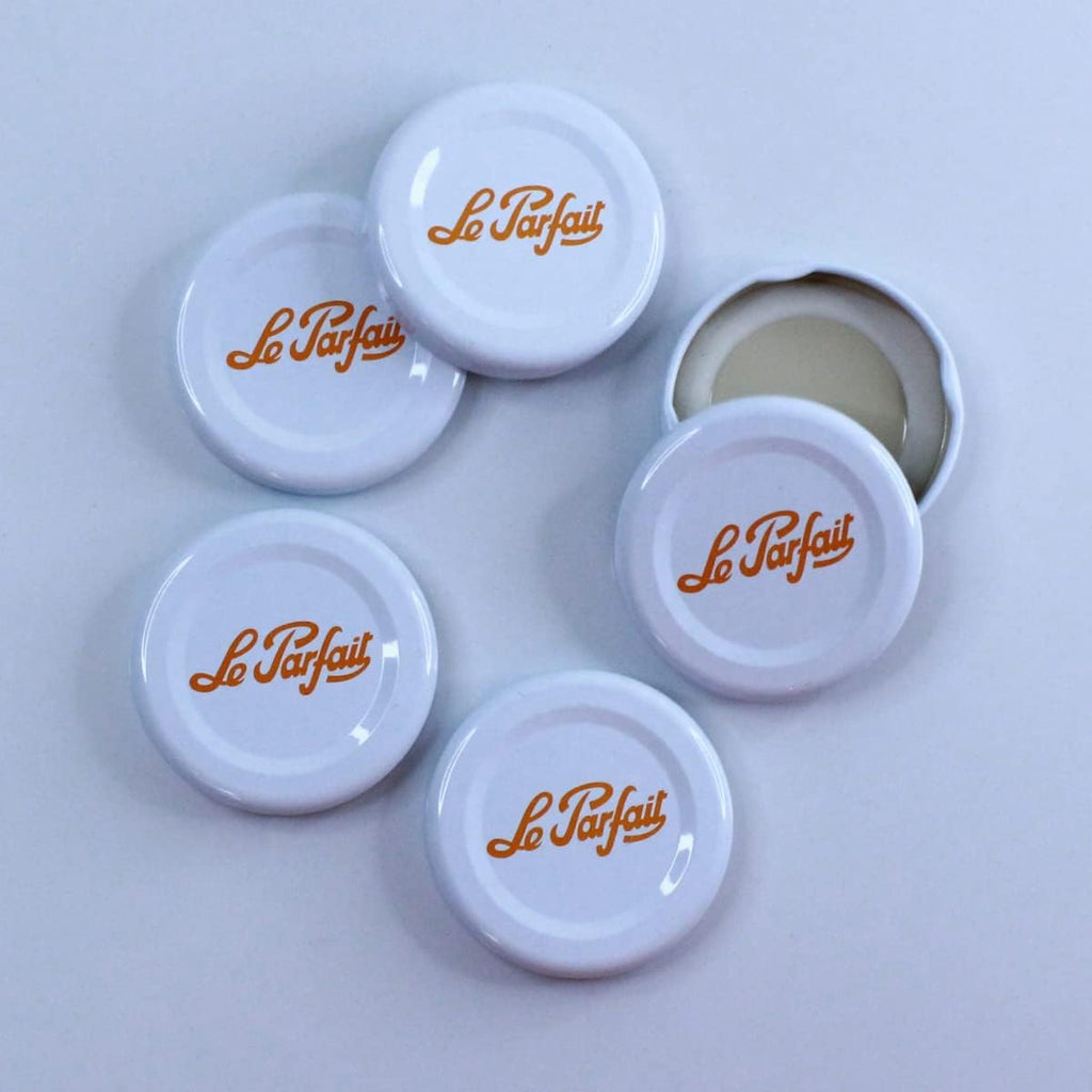 Le Parfait Bottles French Glass Milk Bottle with 48mm Printed Logo Airtight Metal Twist Cap | Used for Smoothie, Water Bottle, Preserved Tomato Sauce & other Soups| 32oz (Pack of 6) 1 Liter