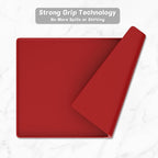 Rnivvi Silicone Coffee Mat, 12" x 19" Waterproof Raised Edge Coffee Bar Mats for Espresso Machine Station Accessories, Heat Resistant Dish Drying Pad for Kitchen Counter, Rubber Bar Decor Pad, Red