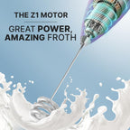 Zulay Kitchen Milk Frother with Patented Tornado Triple Whisk – Handheld Foam Maker for Coffee, Lattes, Matcha & Hot Chocolate – Rich, Creamy Froth in Seconds -